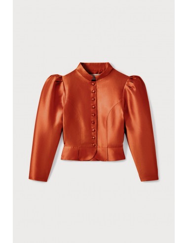 TERRACOTTA Satin Puff Sleeve Jacket suggérées chez