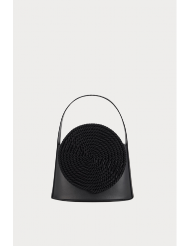 BLACK Leather Handle Bag with Passementerie Details Les êtres humains sont 