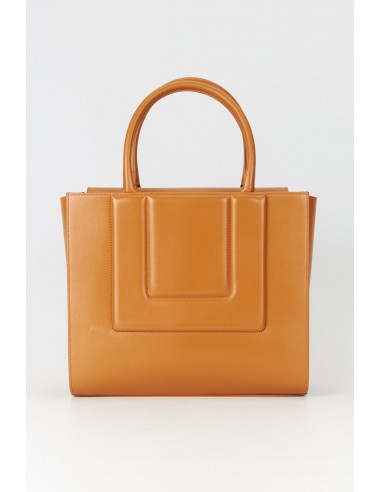 TOBACCO Leather Structured Tote sur le site 