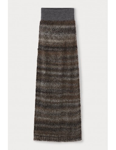 Warm Grey Knitted Midi Skirt pas cher chine