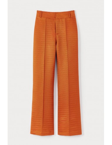 Orange Textured Flared Pants du meilleur 