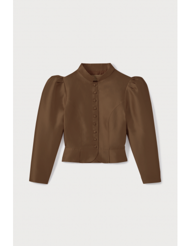 CAPUCCINO Satin Puff Sleeve Jacket destockage