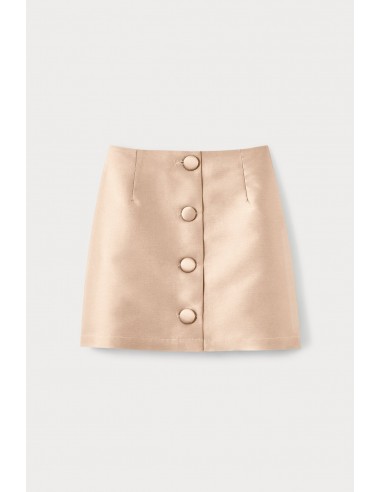 NUDE Satin Mini Skirt with buttons JUSQU'A -70%! 