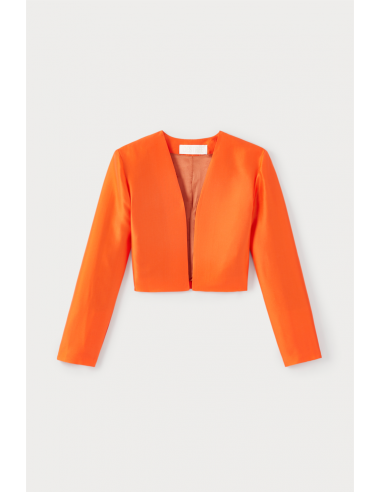 Orange Satin Cropped Jacket Toutes les collections ici