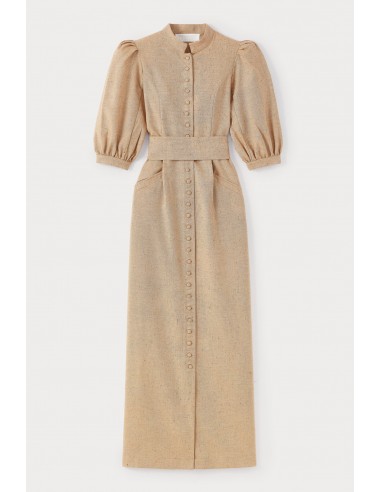 CHESTNUT Puff Sleeve Maxi Dress paiement sécurisé