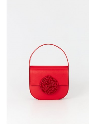 Bright Red Leather Passementerie Handbag des créatures d'habitude