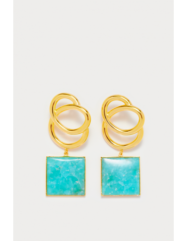 Cyan Square Drop Earrings 2 - 3 jours ouvrés.