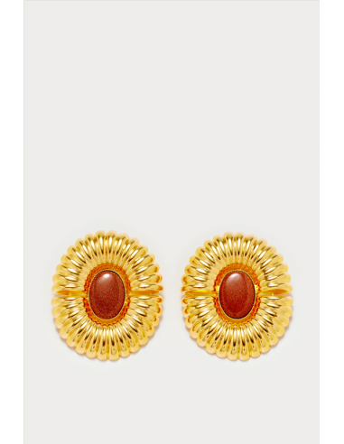 Glittery Brown Sun Piercing Earrings hantent personnes