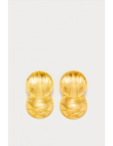 Gold Double Geometric Earrings des créatures d'habitude