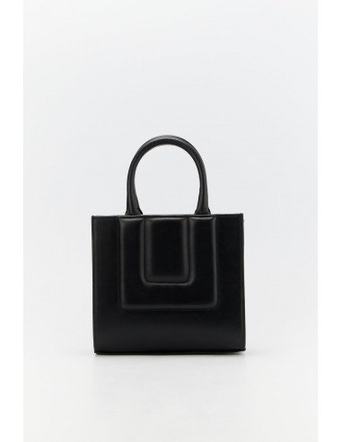 BLACK Leather Structured Mini Tote Faites des économies