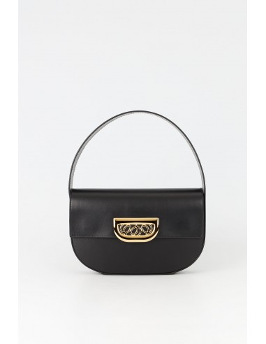 BLACK Geometric Leather Bag with Golden Latch M sur le site 