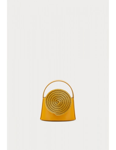 MUSTARD Mini Leather Handle Bag with Passementerie Details Venez acheter