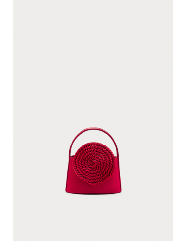 Red Mini Satin Handle Bag with Passementerie Details Les êtres humains sont 