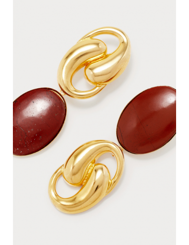 Red Oval Knot Earrings Profitez des Offres !