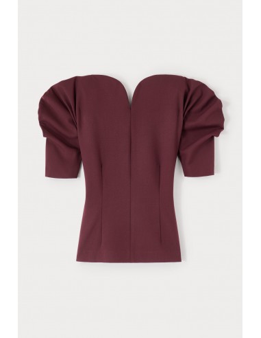 Tailor Burgundy Top with Puff Sleeves d'Europe débarque