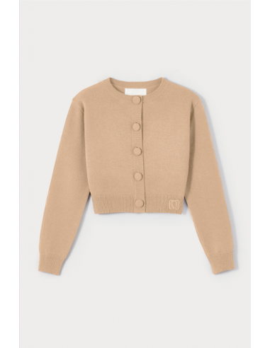 BEIGE Buttoned Cropped Cardigan sur le site 