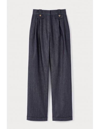 NAVY BLUE High-Waisted Denim Trousers Economisez 