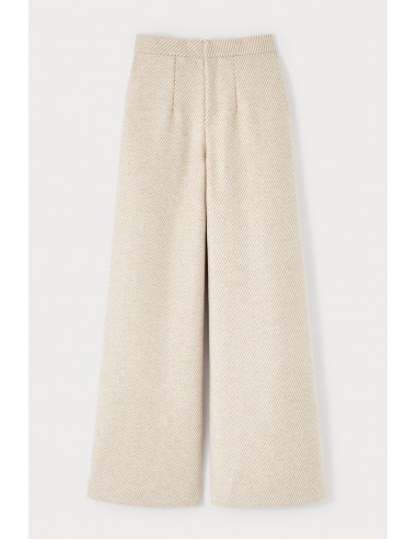 Diagonal Beige Wide-Leg High-Waisted Trousers en ligne des produits 