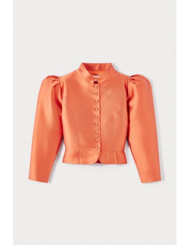 APRICOT Satin Puff Sleeve Jacket la colonne vertébrale