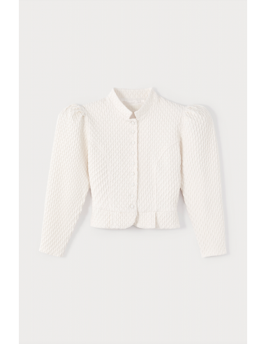 Ivory Puff Sleeve Jacket pas cher chine