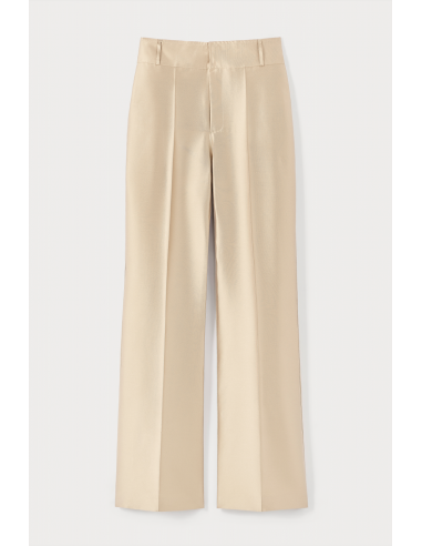 BEIGE Satin Flared Pants Faites des économies