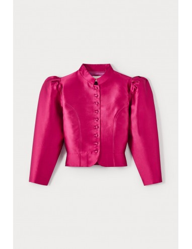 VESTE À MANCHES BOUFFANTES EN SATIN FUCHSIA le concept de la Pate a emporter 