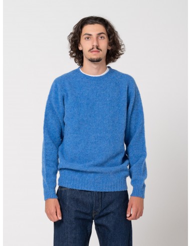 Pull en Shetland Brossé, Bleu Toon destockage