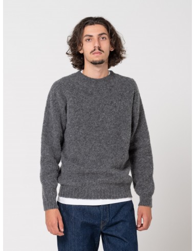 Pull en Shetland Brossé, Gris Oxford 2024