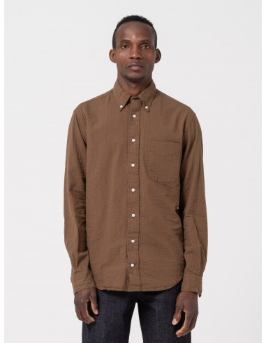 Chemise en Seersucker, Marron rembourrage situé sous