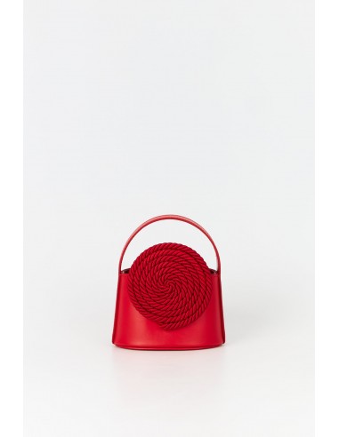 Mini sac à main en cuir rouge avec détails de passementerie du meilleur 