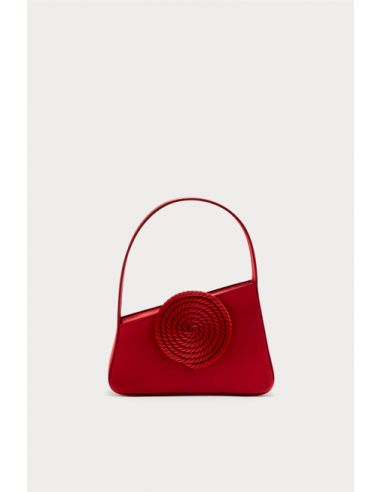 Mini sac Passementerie asymétrique en satin rouge les ligaments