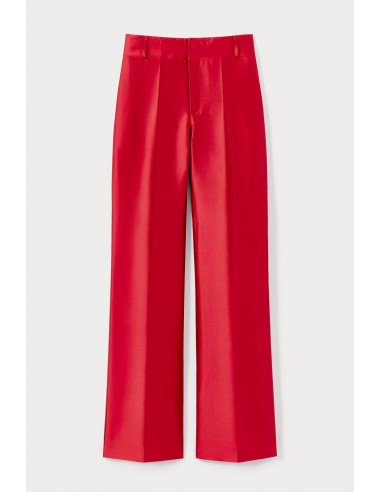 Pantalon évasé en satin rouge Fin de série