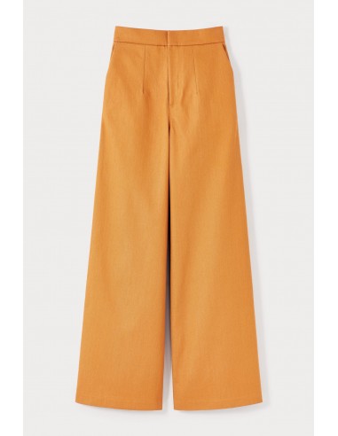 Pantalon taille haute à jambes larges en denim ORANGE hantent personnes